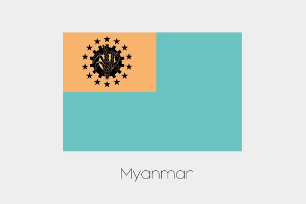 Bandera invertida de Myanmar — Vector de stock