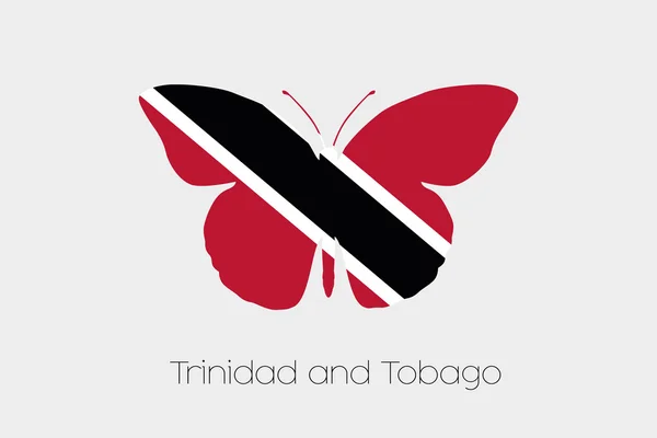Borboleta com a bandeira de Trinidad e Tobago —  Vetores de Stock