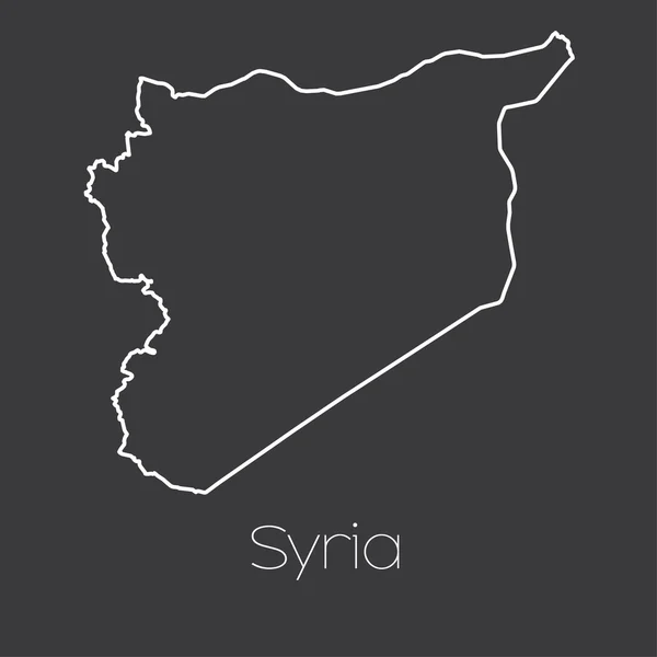 Carte du pays de Syrie — Image vectorielle