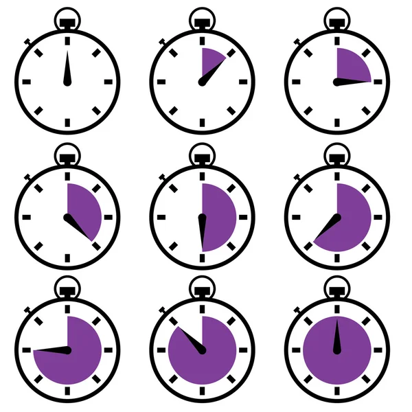 Illustré icônes chronomètre ensemble — Image vectorielle
