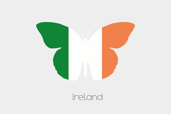 Schmetterling mit der Flagge Irlands — Stockvektor