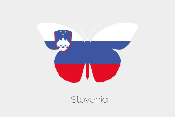Borboleta com a bandeira da Eslovénia — Vetor de Stock