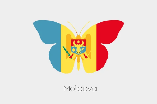 Motyl z flaga Mołdawii — Wektor stockowy