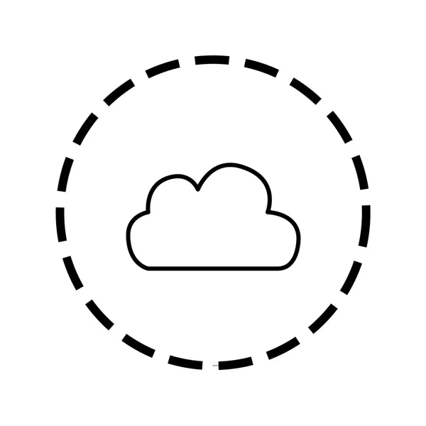 Ikona osnovy v rámci tečkovaný kruh - Cloud — Stockový vektor