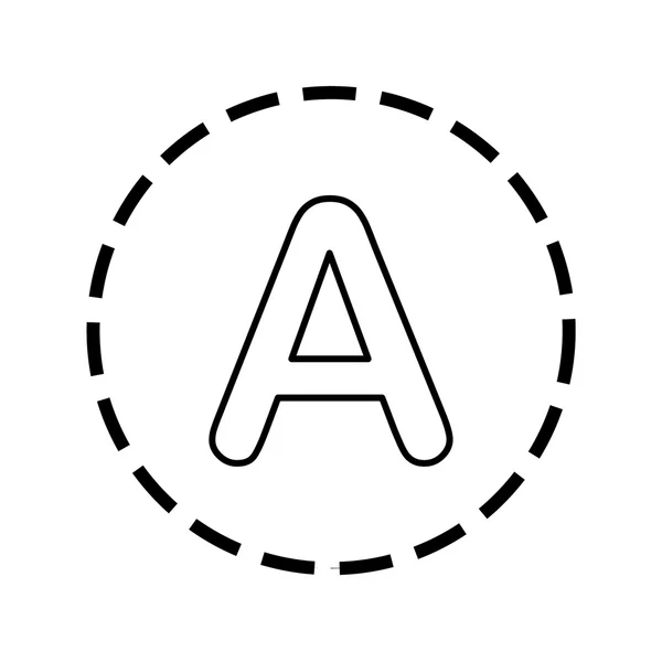 Icono Esquema dentro de un círculo de puntos - A — Vector de stock