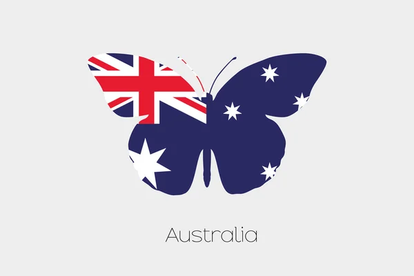 Бабочка с флагом Австралии — стоковый вектор