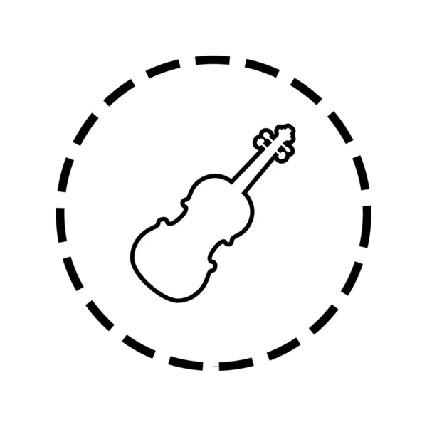 Icono Esquema dentro de un círculo de puntos - Violín — Archivo Imágenes Vectoriales