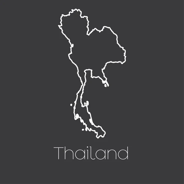 Mapa del país de Tailandia — Vector de stock