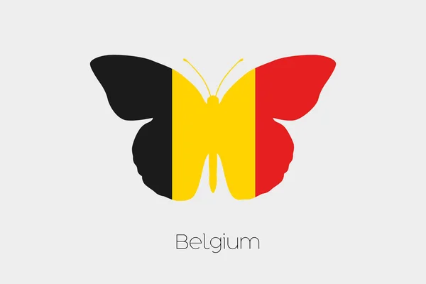 Kupu-kupu dengan bendera Belgia - Stok Vektor