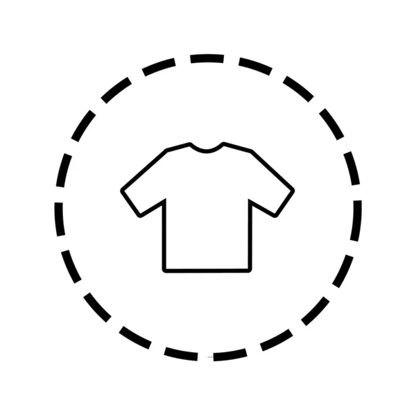 Ikon szerkezeti belül szaggatott vonalú kör - póló — Stock Vector