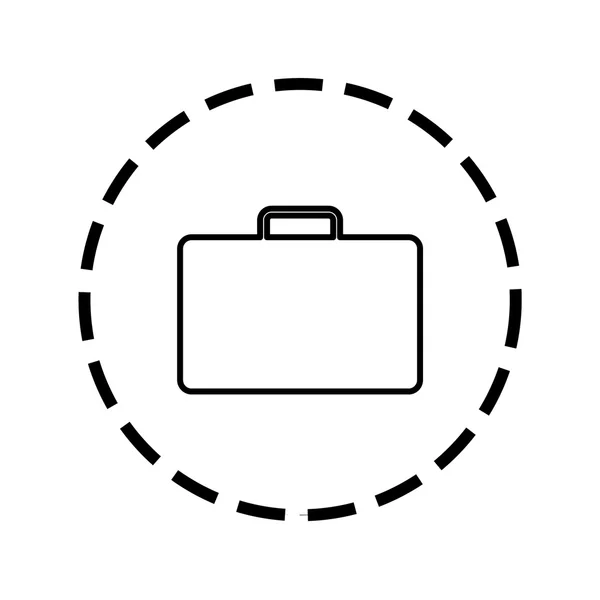 Pictogram overzicht binnen een gestippelde cirkel - werkmap — Stockvector