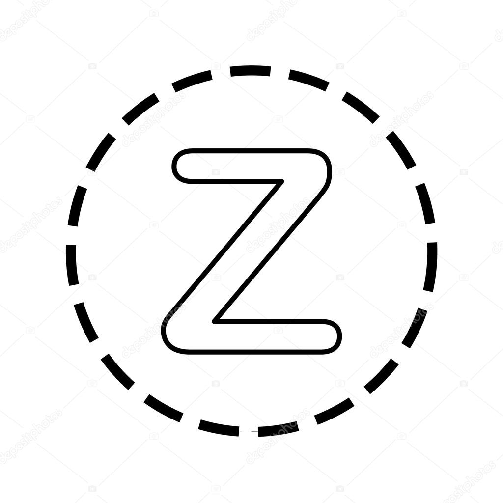 Icon Outline within a dotted circle - Z