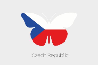 Çek Cumhuriyeti bayrağı ile kelebek