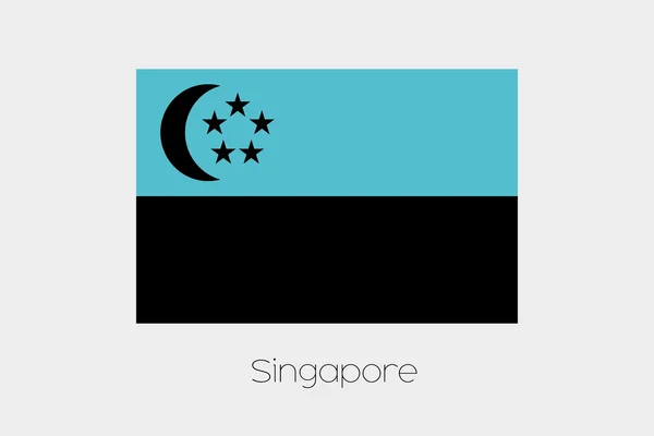 Ters Singapur bayrağı — Stok Vektör