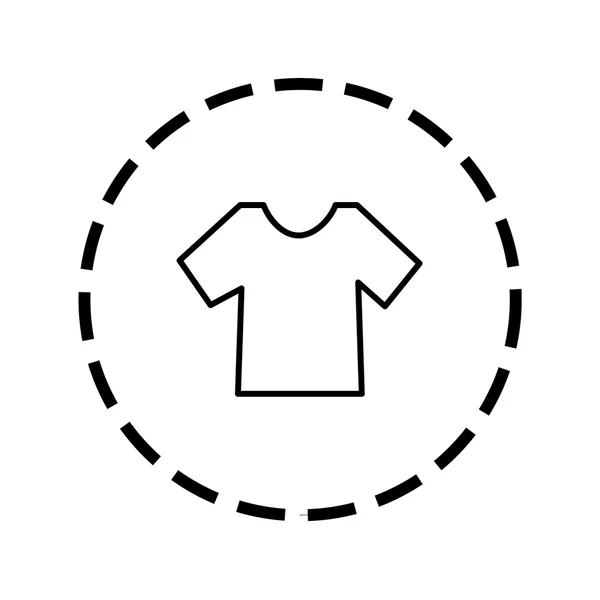 Icona Outline all'interno di un cerchio punteggiato - Mens Tshirt — Vettoriale Stock