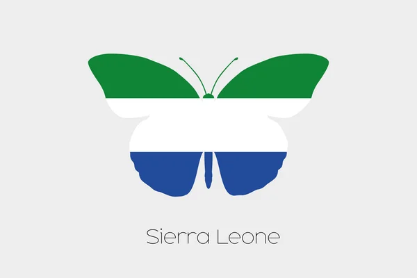 Sierraleone의 국기와 나비 — 스톡 벡터