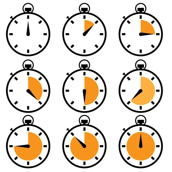 Resimli kronometre Icons set — Stok Vektör