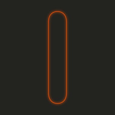 Siyah bir arka plan üzerinde - izole bir Neon simgesi ben