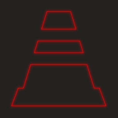 Siyah bir arka plan üzerinde - trafik koni izole bir Neon simgesi