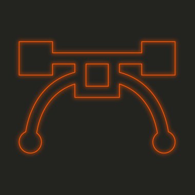 Siyah bir arka plan üzerinde - kalem aracı izole bir Neon simgesi