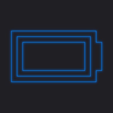 Siyah bir arka plan üzerinde - pil izole bir Neon simgesi