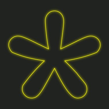 Siyah bir arka plan üzerine - Blobbed yıldız izole bir Neon simgesi