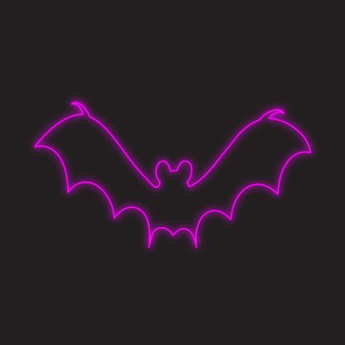 Siyah bir arka plan üzerine - Bat2 izole bir Neon simgesi