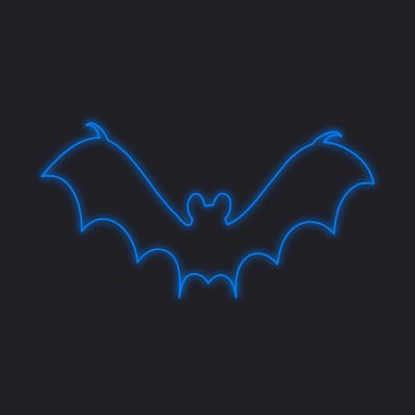 Siyah bir arka plan üzerine - Bat2 izole bir Neon simgesi