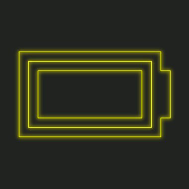 Siyah bir arka plan üzerinde - pil izole bir Neon simgesi