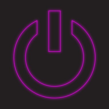 Siyah bir arka plan üzerinde - güç izole bir Neon simgesi