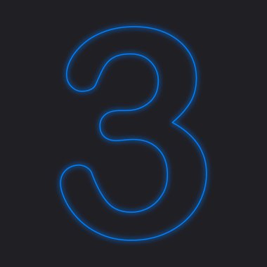 Siyah bir arka plan üzerinde - 3 izole bir Neon simgesi