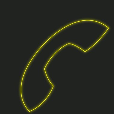 Siyah bir arka plan üzerinde - telefon izole bir Neon simgesi