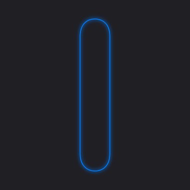 Siyah bir arka plan üzerinde - izole bir Neon simgesi ben