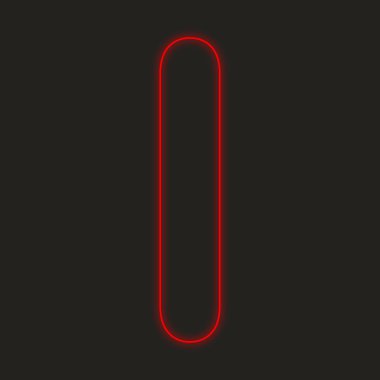 Siyah bir arka plan üzerinde - izole bir Neon simgesi ben