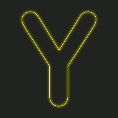 Siyah bir arka plan üzerinde - Y izole bir Neon simgesi