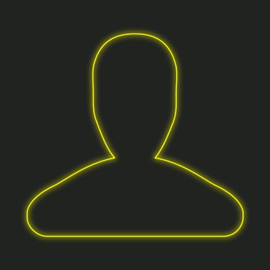 Siyah bir arka plan üzerinde - kişi izole bir Neon simgesi