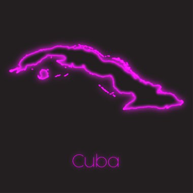 Küba'nın bir Neon anahat