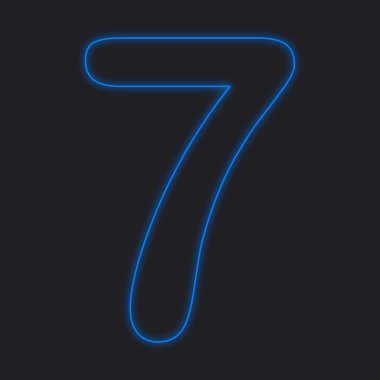 Siyah bir arka plan üzerinde - 7 izole bir Neon simgesi