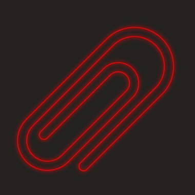 Siyah bir arka plan üzerinde - ataç izole bir Neon simgesi