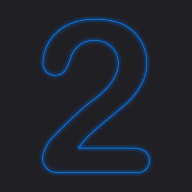 Siyah bir arka plan üzerine - 2 izole bir Neon simgesi