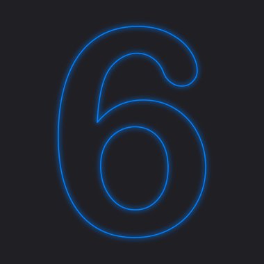 Siyah bir arka plan üzerinde - 6 izole neon simgesi