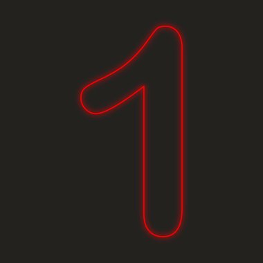 Siyah bir arka plan üzerine - 1 izole neon simgesi