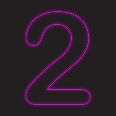 Siyah bir arka plan üzerine - 2 izole neon simgesi