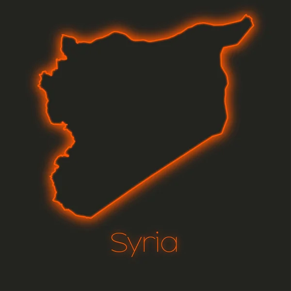 Suriye Nin Bir Neon Anahat — Stok fotoğraf