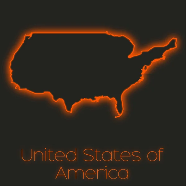 Neon Outline United States America — Stock Photo, Image