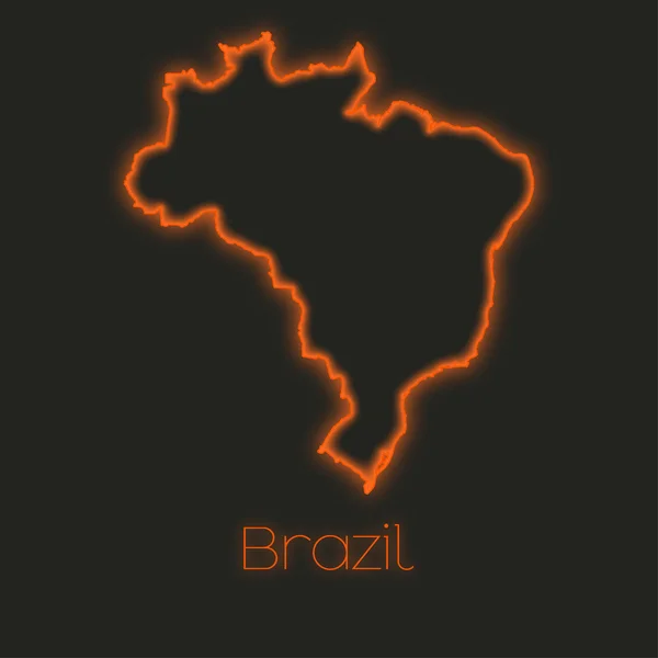 Ein Neonfarbener Umriss Brasiliens — Stockfoto