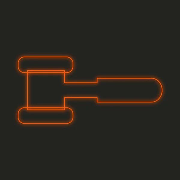 Ein Neon Symbol Isoliert Auf Schwarzem Hintergrund Hammer — Stockfoto