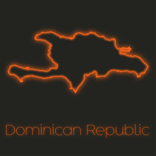 Neon Obrys Dominikánské Republiky — Stock fotografie