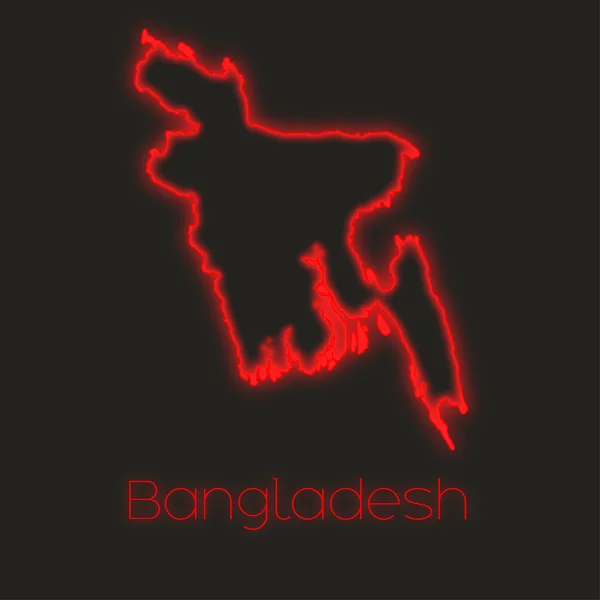 Een Neon Schets Van Bangladesh — Stockfoto