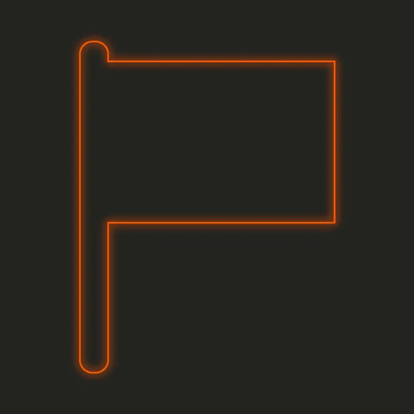 A Neon Icon Isolated on a Black Background - Flag